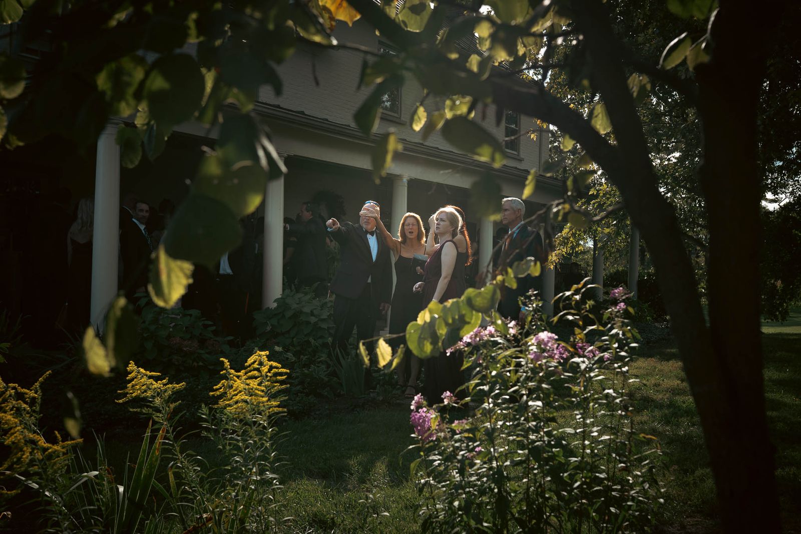 Guests arriving on the lawn before the ceremony — Sylvanside Farm wedding in Purcellville, Virginia